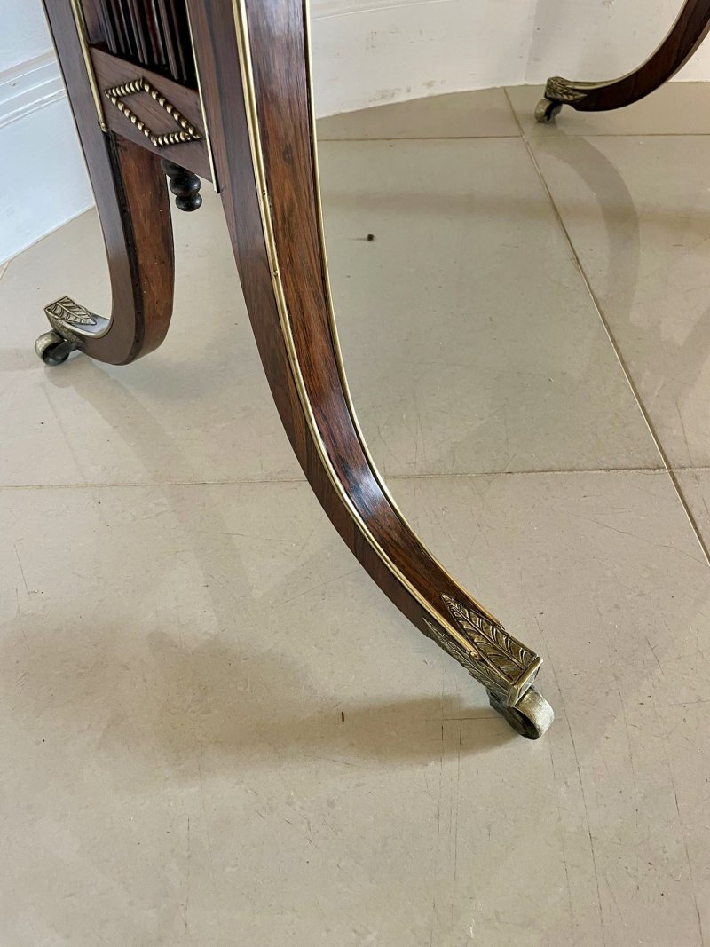 Fine Quality Small Antique Regency Brass Inlaid Rosewood Freestanding Sofa/Side Table - Image 20